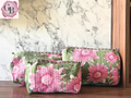 Block-Print Travel Pouches (Set of 3) - Dahlia