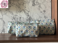 Block-Print Travel Pouches (Set of 3) - Fleur Dream